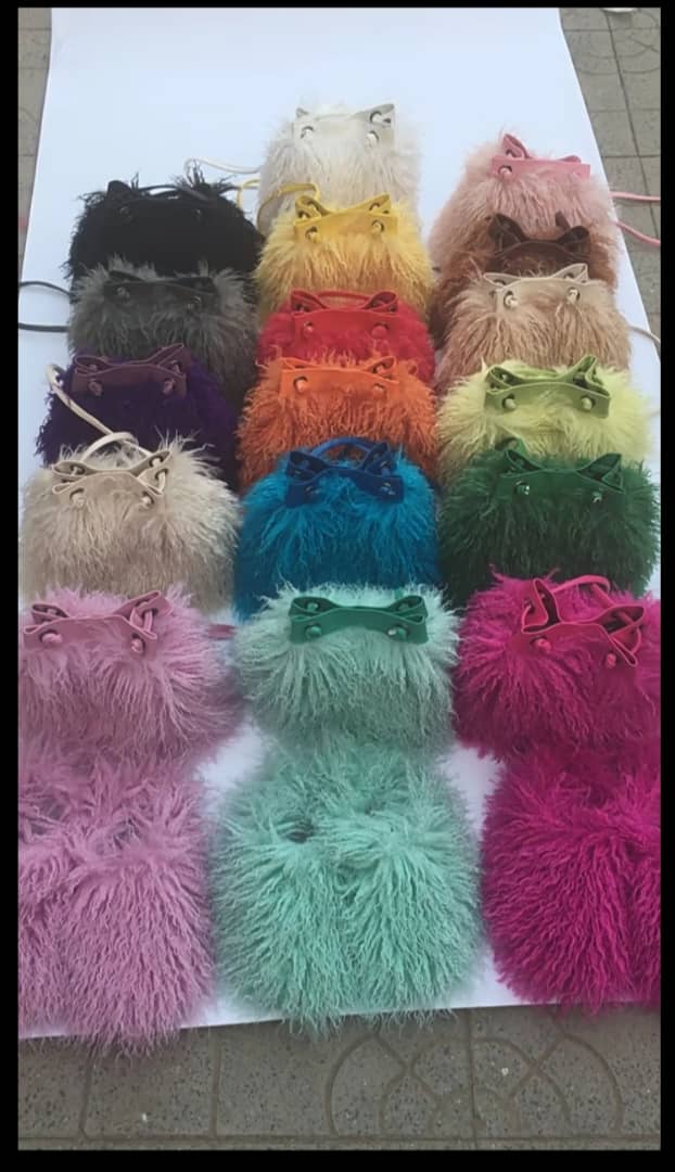 Furry Slippers & Purse Set